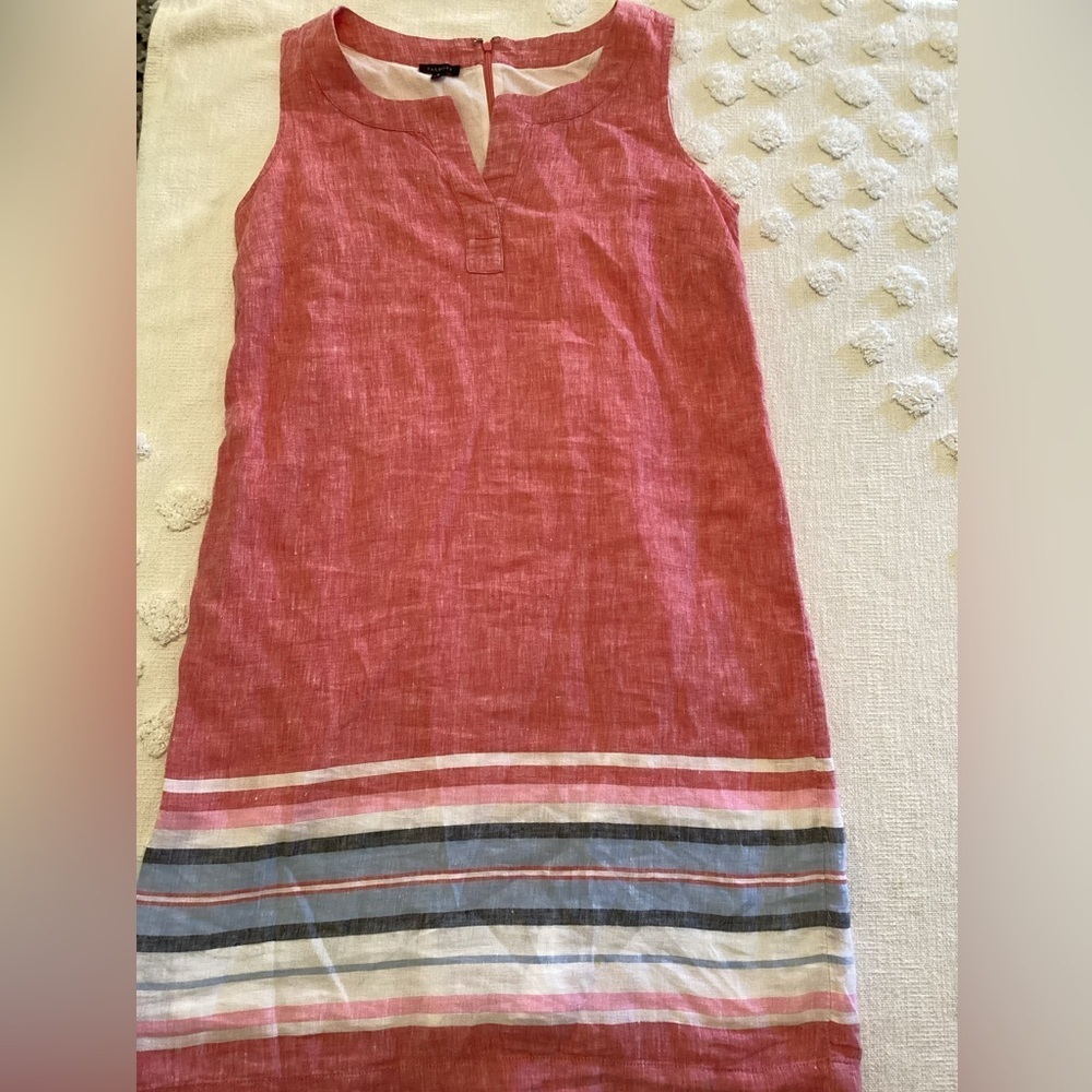 Talbots petite 8 red lined linen sleeveless sheath dress
@9